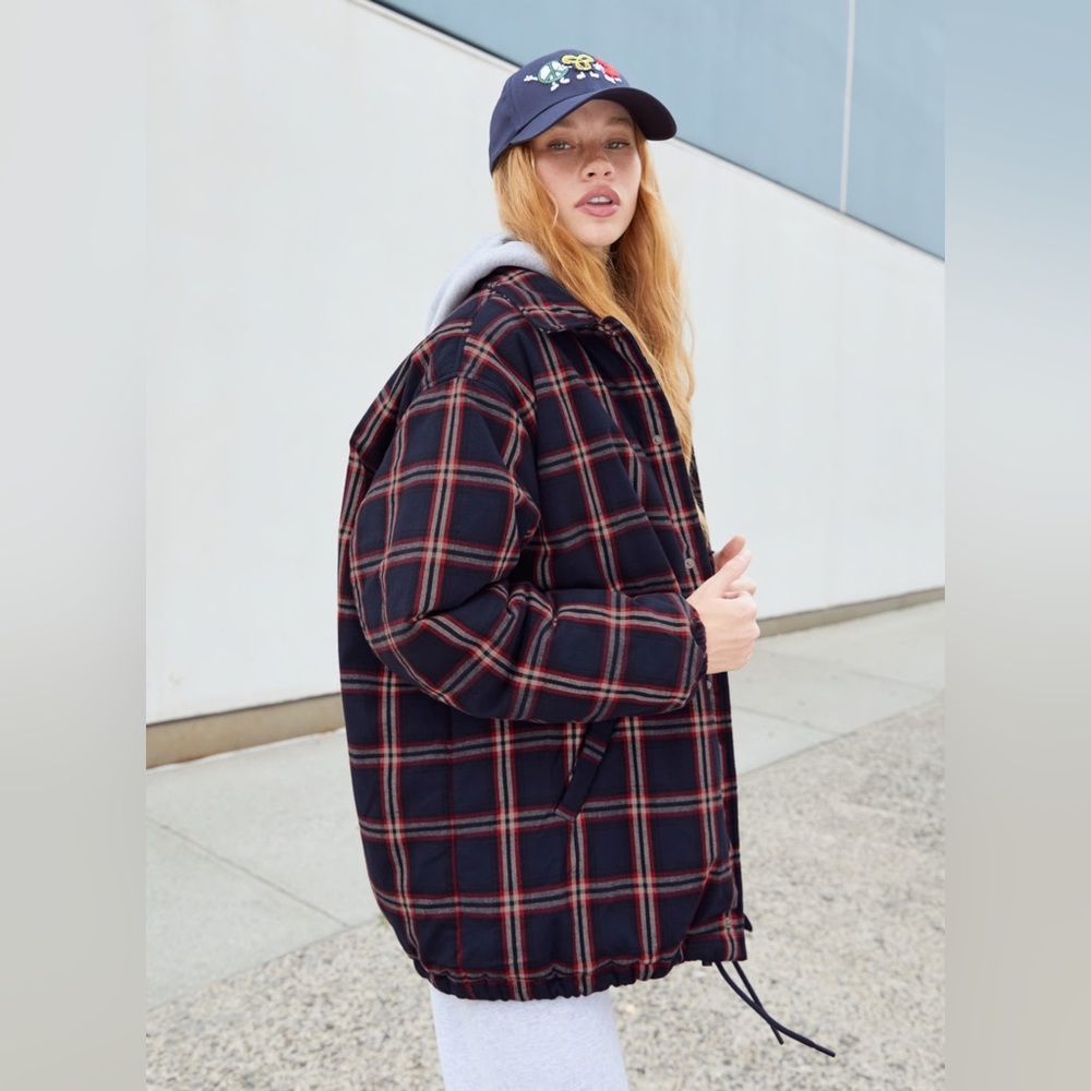 Aritzia TNA Coaches Plaid Jacket
